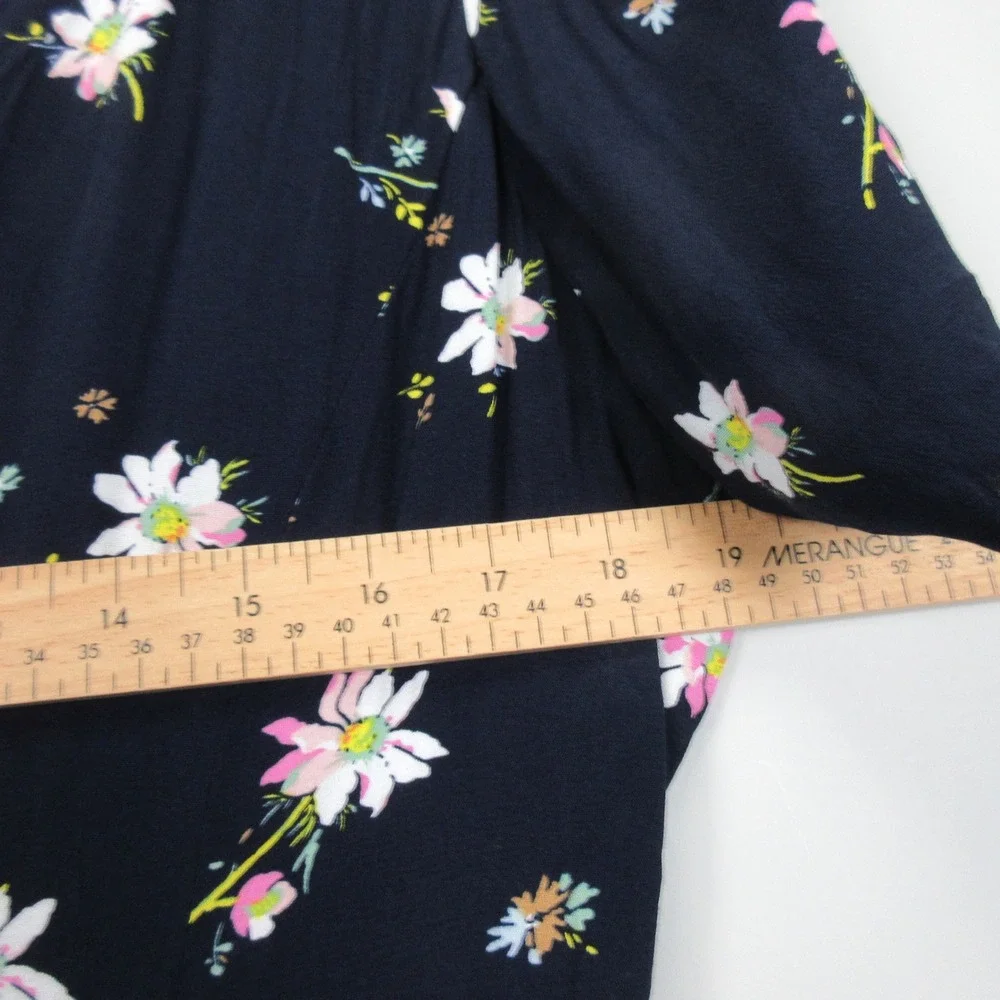 GAP Women's Navy Floral Print Button Front Midi Dress Size 12 - Picture 8 of 13
